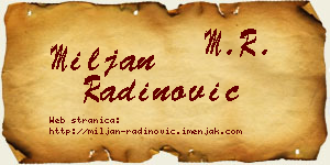 Miljan Radinović vizit kartica